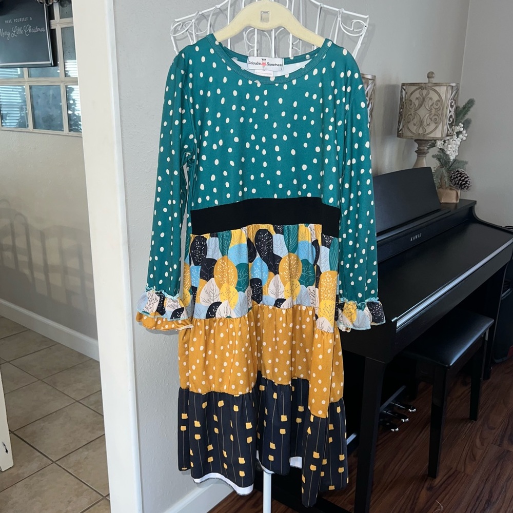 Girls Multi-Print Dress